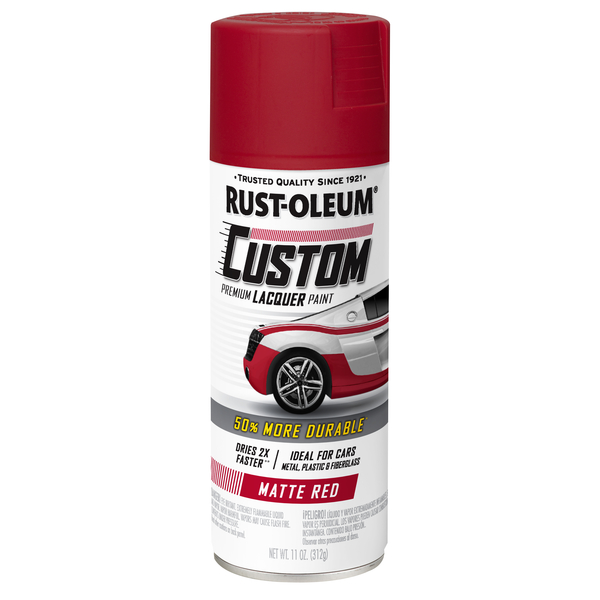 Rust-Oleum Automotive Premium Custom Lacquer Spray Paint, Matte Red, 11 oz. 311484